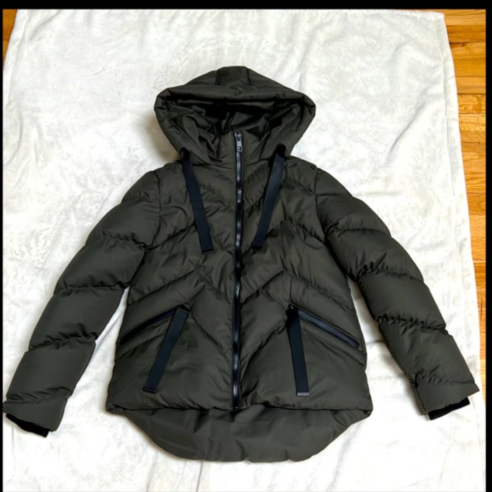 Saint & Sinner oliver green Hooded Puffer Jacket NWT S